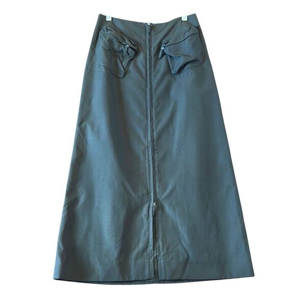 Burberry London green zip front utility skirt size 8 - Picture 1 of 10